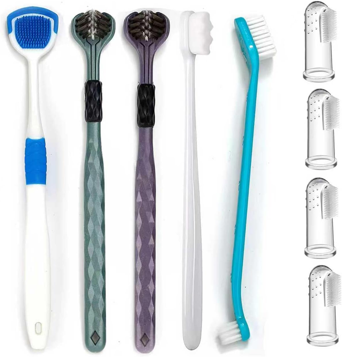 Uyiixoxo dog toothbrush kit with 360-degree finger brushes
