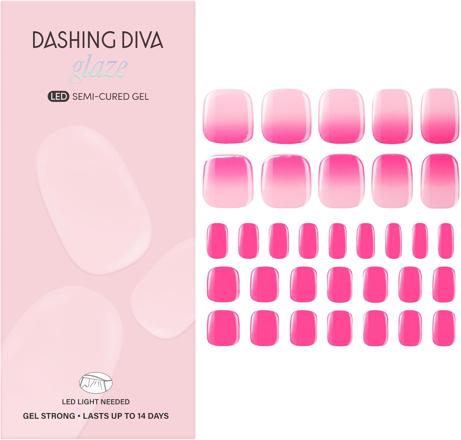 Dashing Diva Glaze semi cured gel pedicure strips pack front view