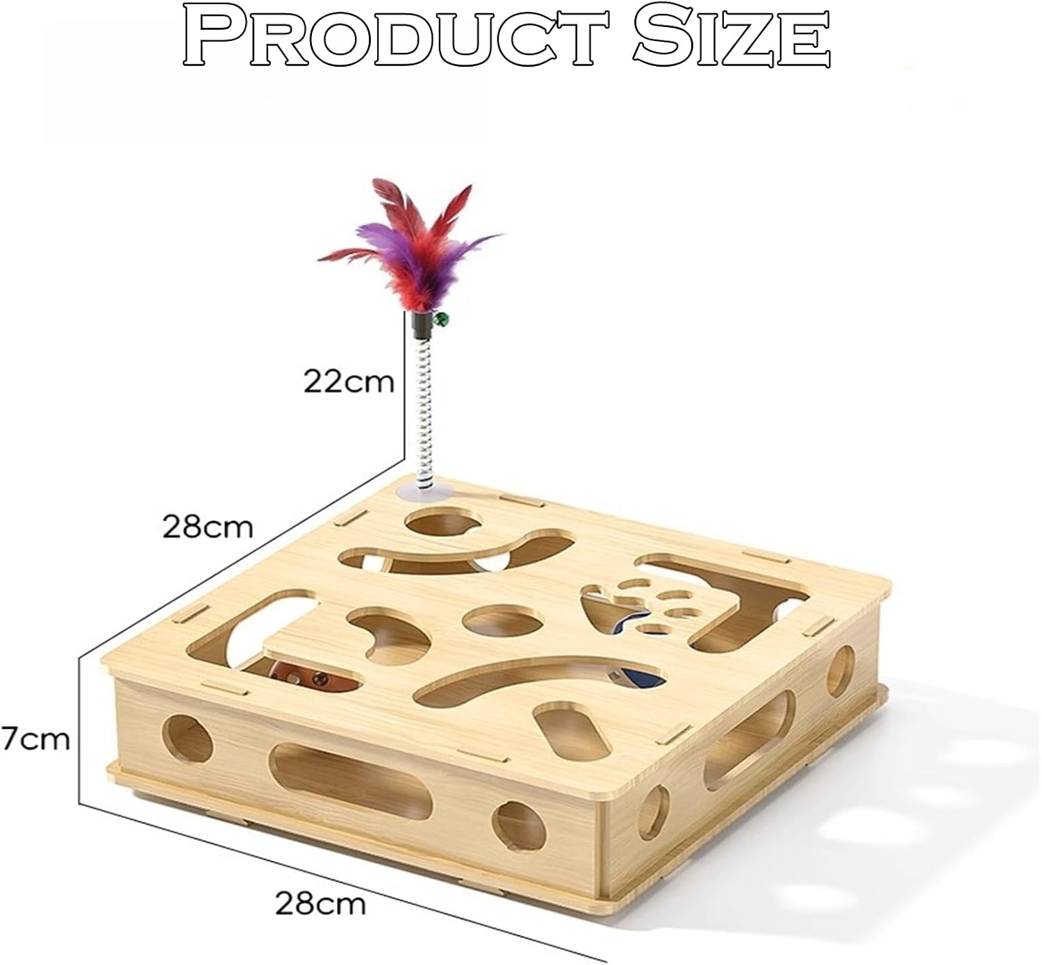 CHIZISX Natural Grooming Scratch Box full view displaying interactive play elements.