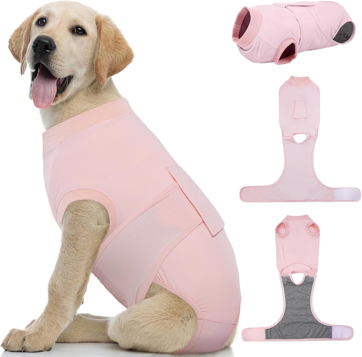 Kuoser Recovery Suit for Dogs, Soft Dog Spay Suit for Female Surgery Recovery, Breathable Dog Neuter Recovery Suit Male, Anti Licking Dog Onesie for Abdominal Wounds Cone Alternatives, Pink S - Image 12