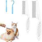 Infinite Paradise pet flea comb and tick removal tool kit front view for cat and dog grooming