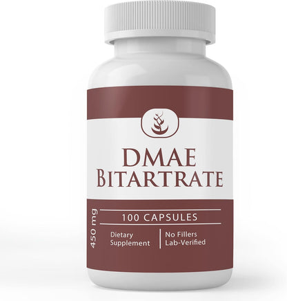 Pure Original Ingredients DMAE Bitartrate 100 capsules front view bottle for cognitive health