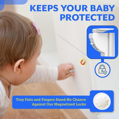 Magnetic Cabinet Locks for Babies (20 Pack Locks with 3 Keys), Eco Baby Baby Proofing Cabinet Locks, Child Locks for Cabinets Drawers Doors, Easy Installation No Tools Required - Image 5
