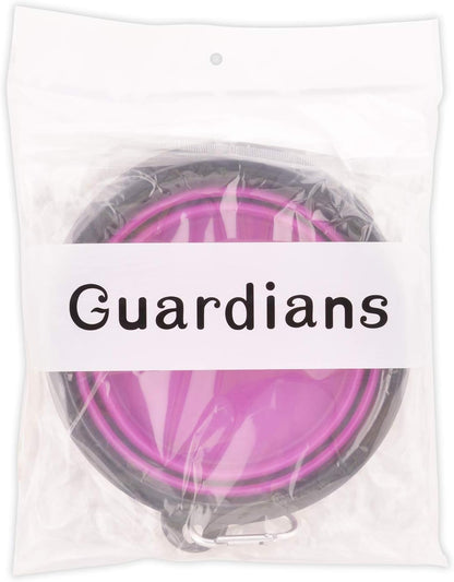 Guardians dual pack purple and green collapsible bowls for outdoor pet hydration