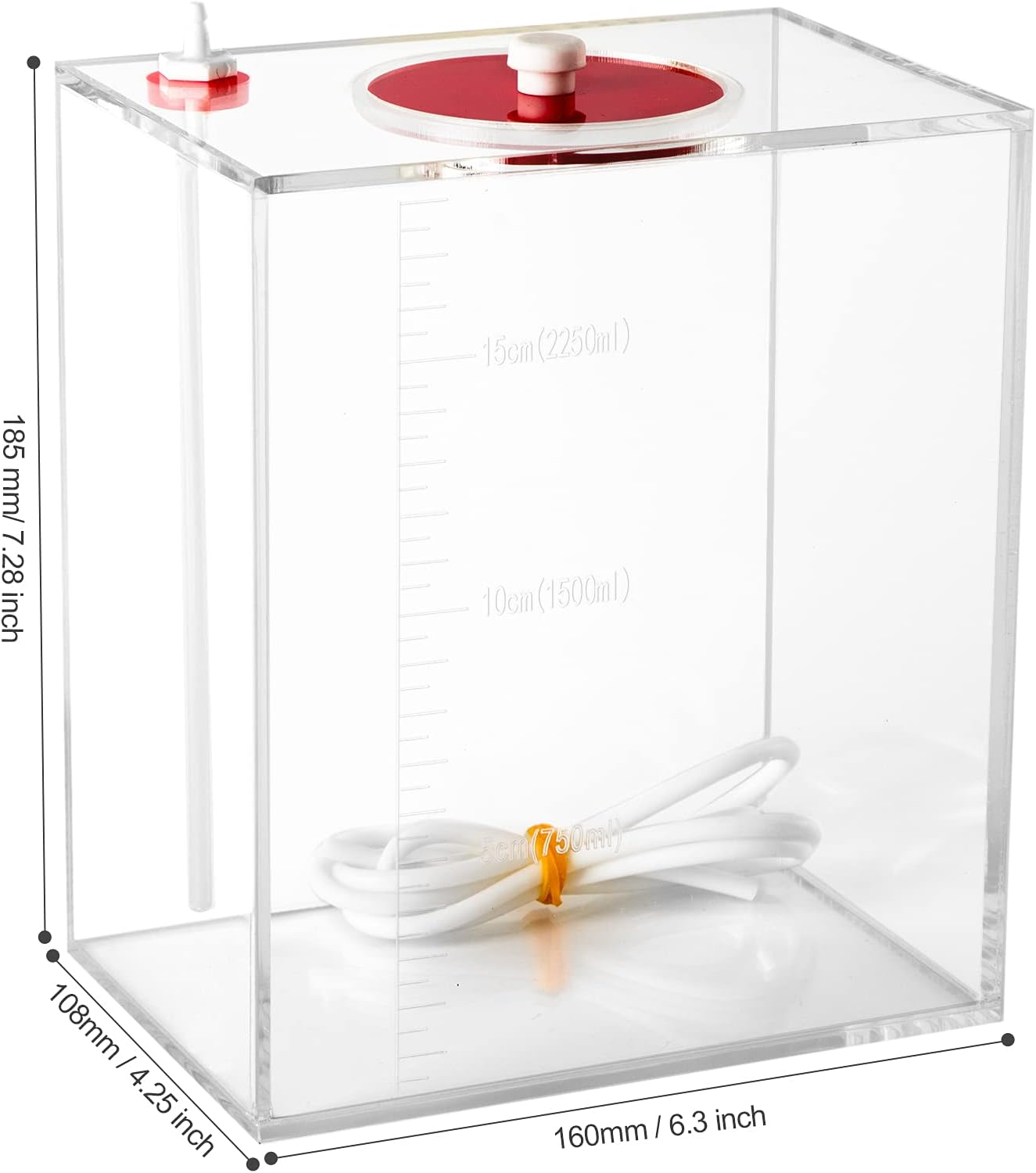 Aquarium Choice automated dosing reservoir setup including original USA imported product packaging.