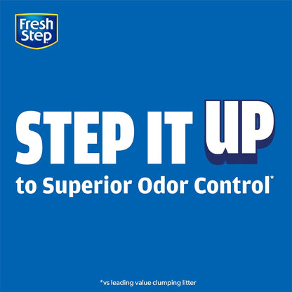 Comparison graphic of Fresh Step lightweight vs standard clay litter