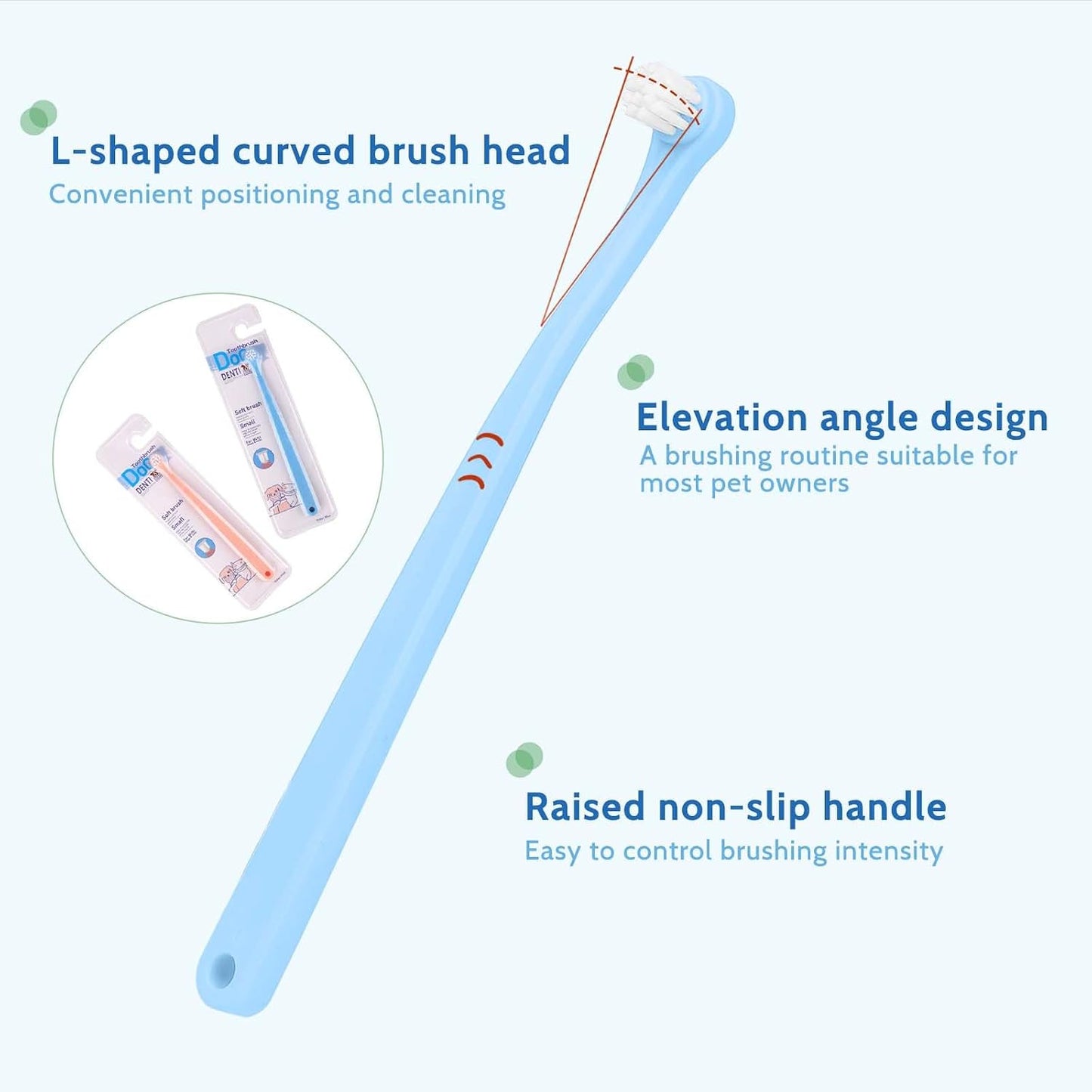Close up of soft nylon bristles on pet toothbrush