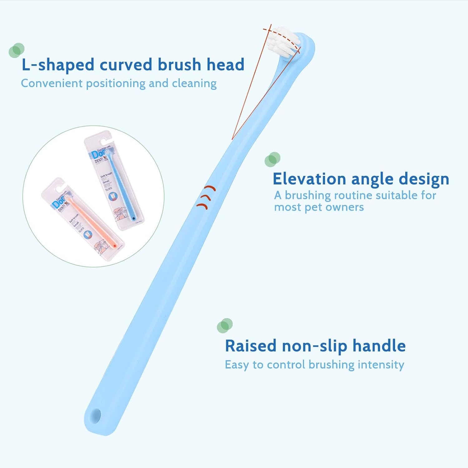 Close up of soft nylon bristles on pet toothbrush