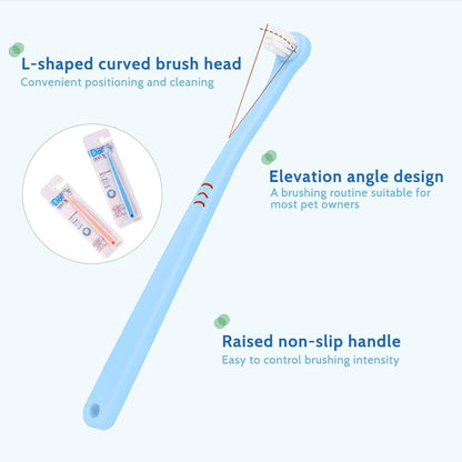 Close up of soft nylon bristles on pet toothbrush