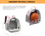 Small Animal Carrier Guinea Pig Backpack,Transparent, Breathable Backpack Carrier for Hedgehogs, Rabbits, Birds, Squirrels, Hamsters, Lizards Comfortable, Portable Travel Bag for Small Pets (Pink) - Image 2