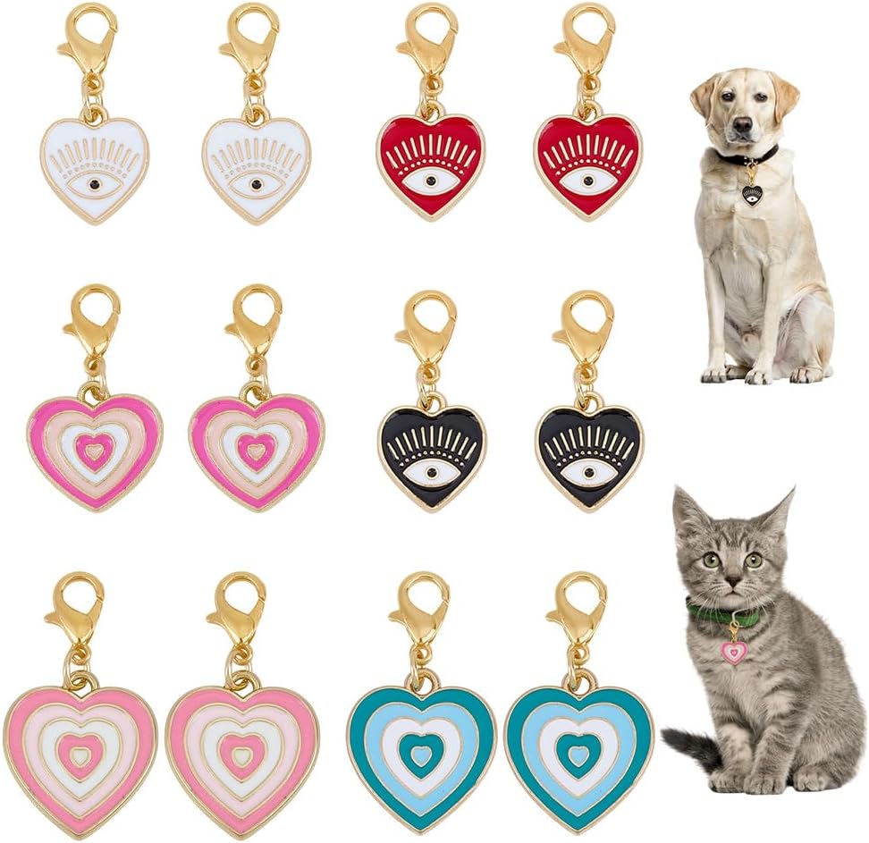 Delorigin evil eye pet collar pendants set front view