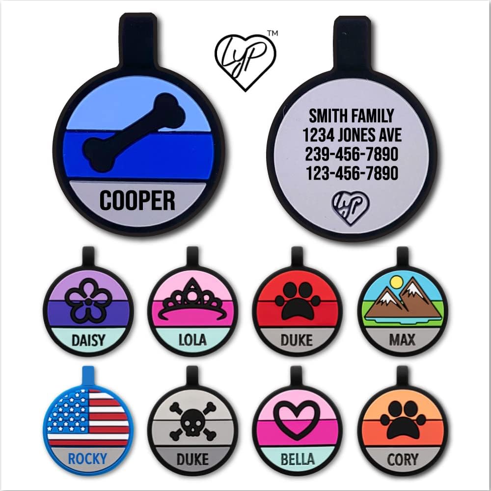 LYP Original Soundless Pet Id Tags | Custom Dog Tags Personalized for Pets | Durable Silicone Deep Engraved Dog Tag | No More Jingling | Blue Paw - Image 12