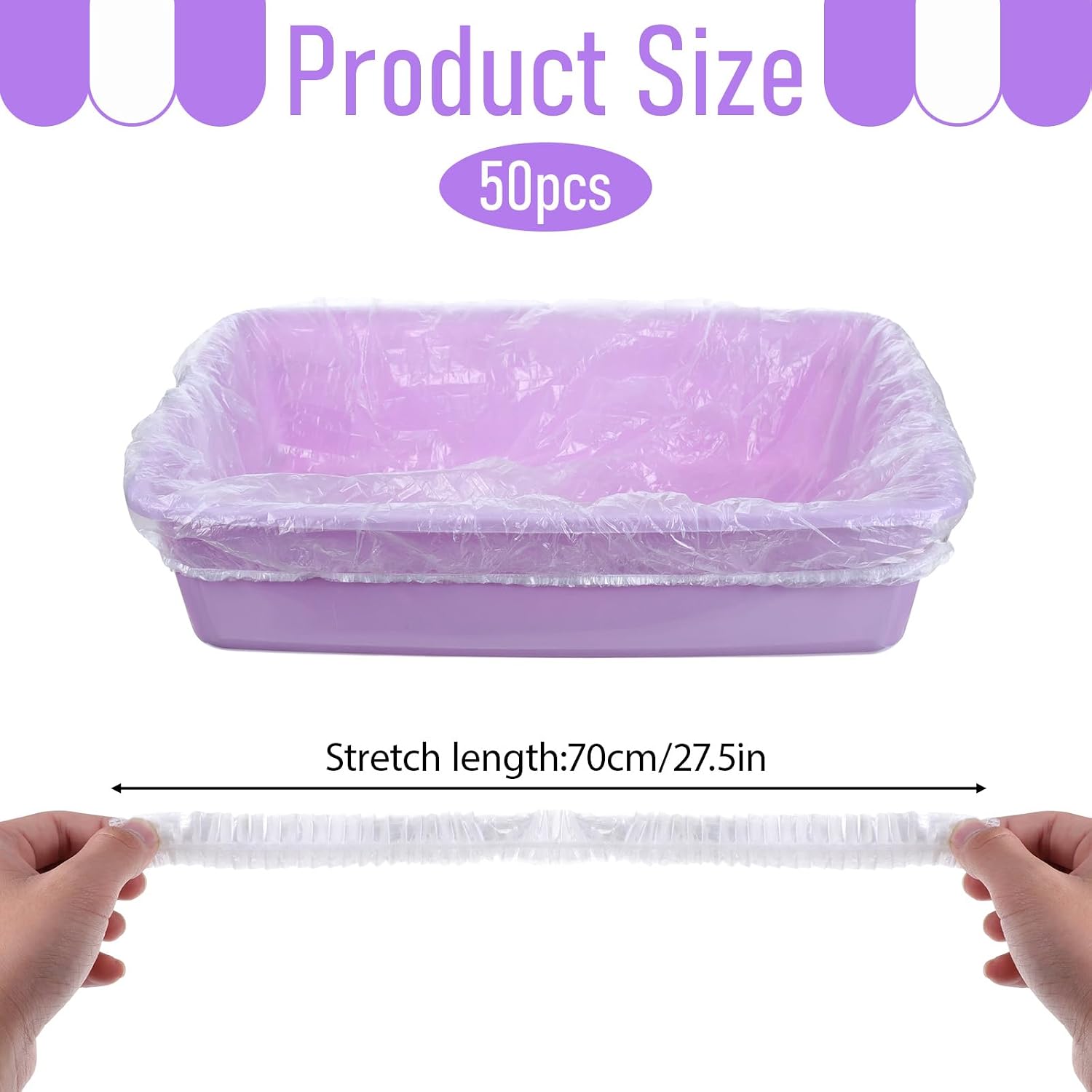 Close up of elastic edge on clear plastic cage liner