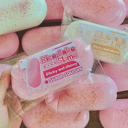 Two tone pink and white cheese stick squishy fidget toy