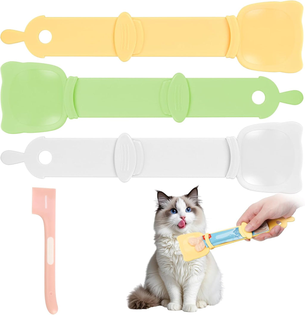 Yummy Sam 2pcs Cat Strip Feeders, Kitten Strip Squeeze Spoon for Wet Food and Liquid Snack, Cat Lickable Puree Treat Food Dispenser Pet Food Mixing Spoon Feeding Scoop for Puppies Small Pets - Image 9