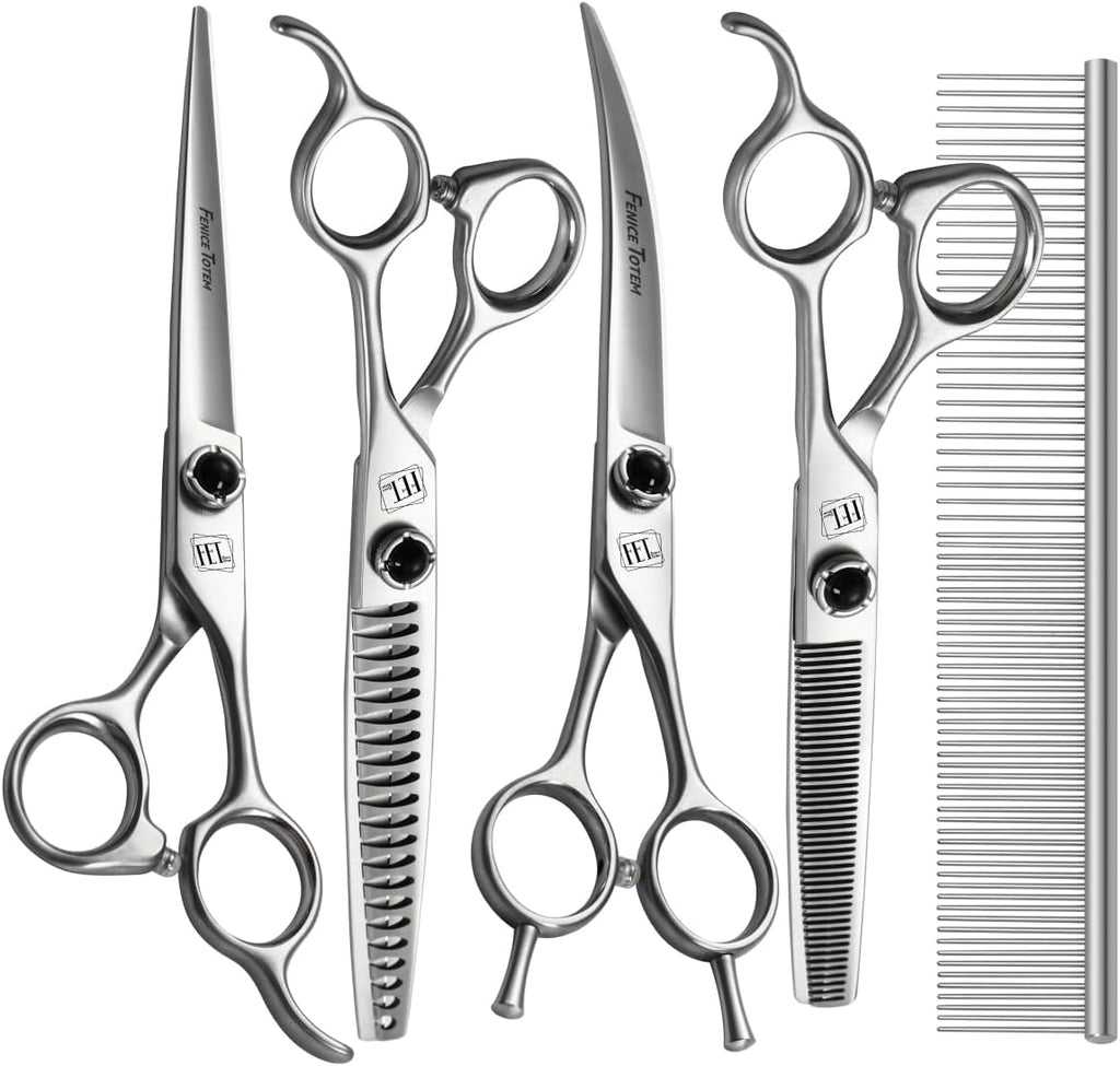 Fenice Totem professional grooming shears packaged view demonstrating premium imported quality.
