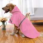 NACOCO pet rain jacket side angle highlighting the adjustable belly strap system.