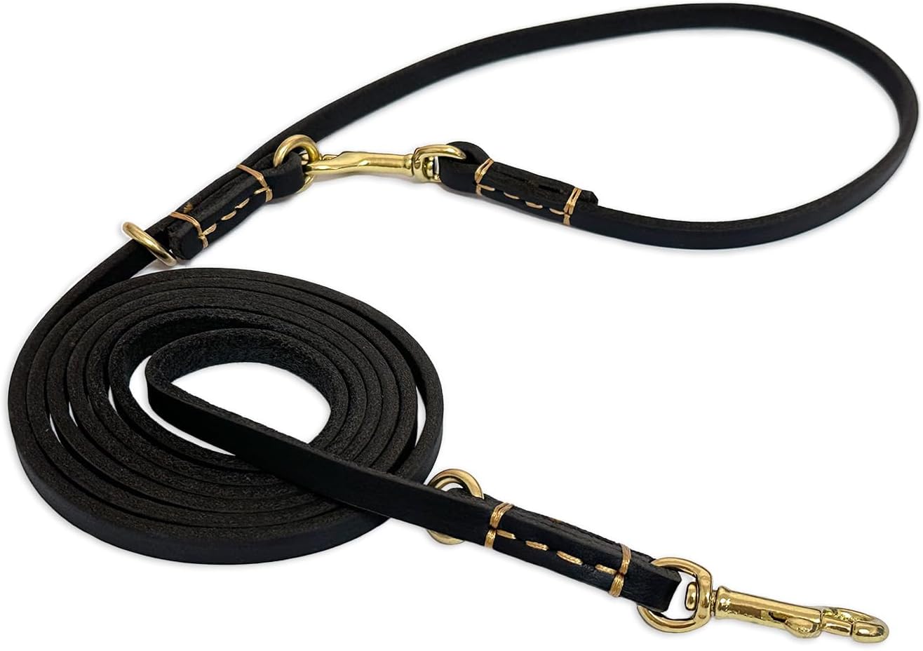 Multi Function 8ft Leather Dog Leash, Genuine Leather Hands Free Leash for Small, Medium and Large Dogs - Image 9