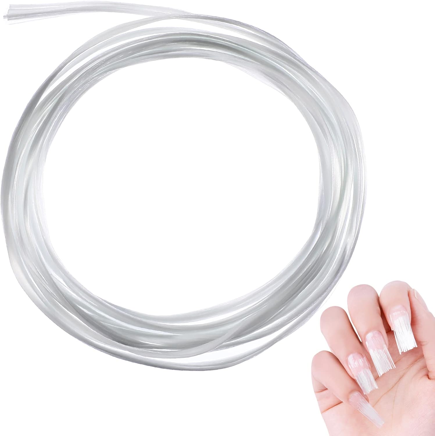 Lurrose fiberglass nail extension kit front view showing the 39.37 inch clear fiber roll for manicure styling.