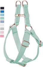 Soft Leather No Pull Dog Harness - Adjustable Step in Dog Harness with Rose Gold Heavy Duty Metal Buckle, Freedom Nylon Dog Halter Vests for Small Medium Large Dogs Easy Walking Training (White,S) - Image 15