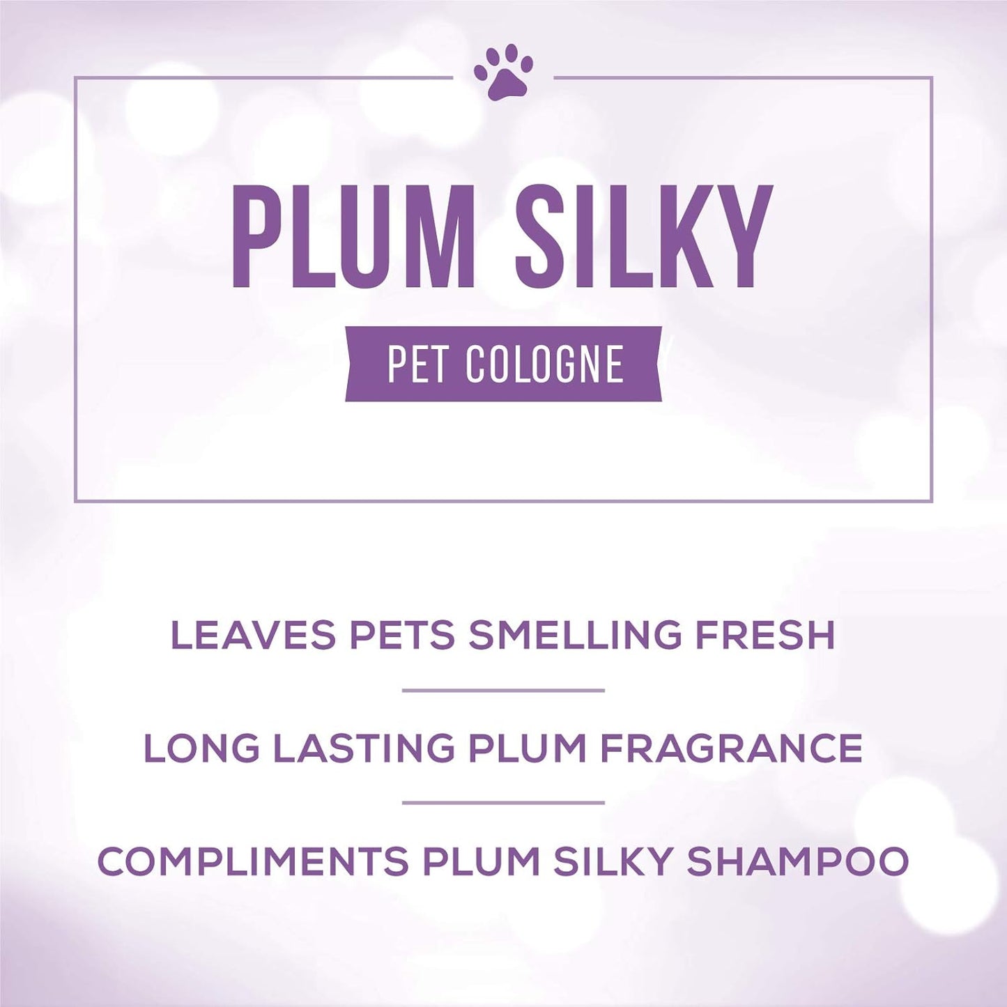 Nature's Specialties pet perfume spray bottle showing product labels and volume details