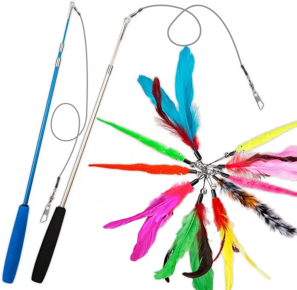 Close-up of natural feathers and jingle bell attachment