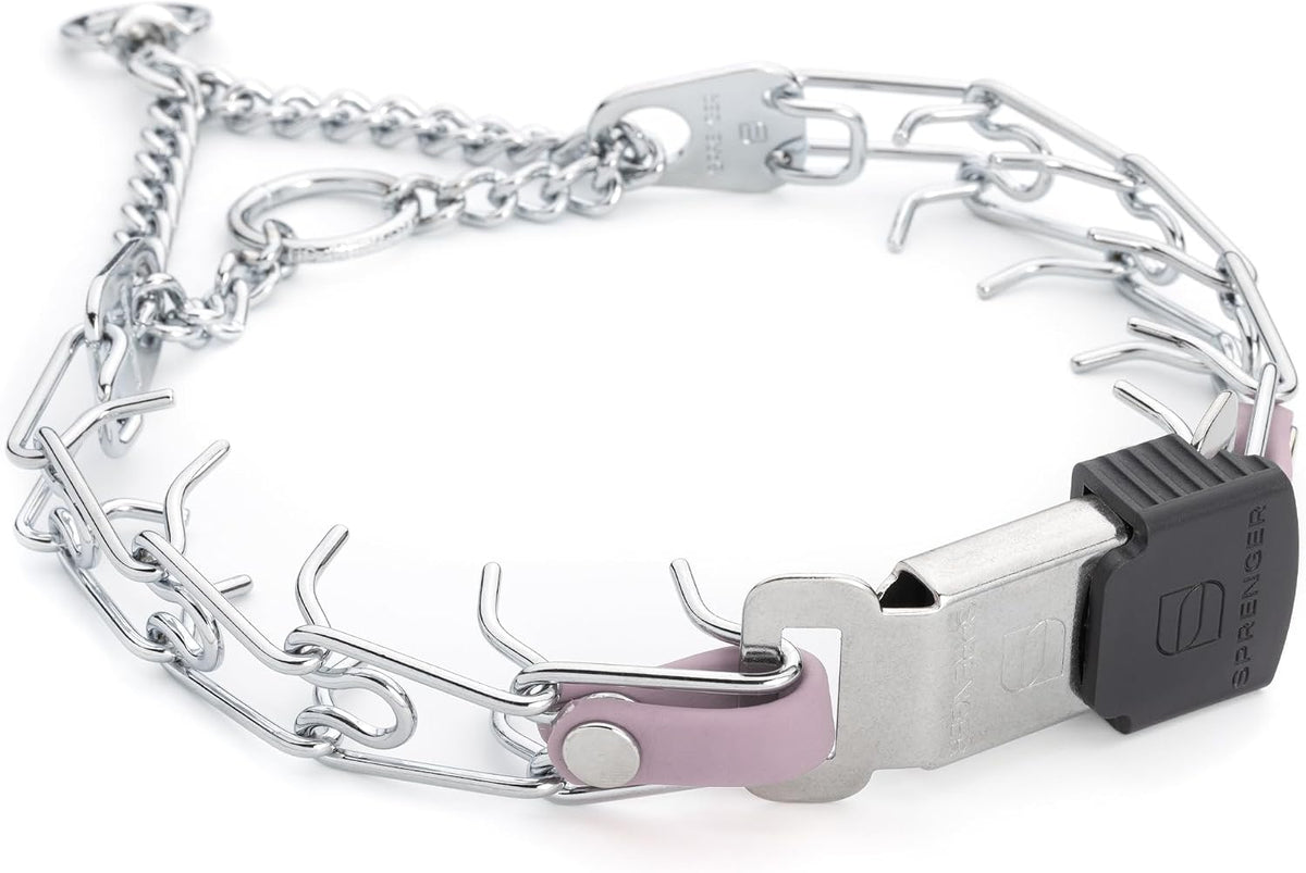 Herm Sprenger Prong Collar with Quick Release Cliclock Buckle & Biothane Insert & Swivel Ring | Chrome Plated Steel No Pull Dog Training Collar Made in Germany, Black 16in x 2.25mm Necks up to 13-14in - Image 15