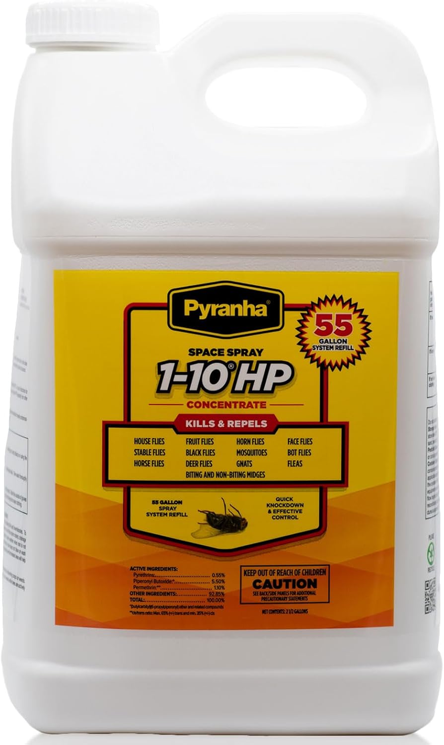 Pyranha space spray insecticide concentrate front view jug