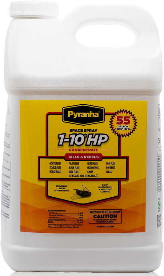 Pyranha 1-10 HP Space Spray Insecticide Concentrate Refill two point five gallon jug front view