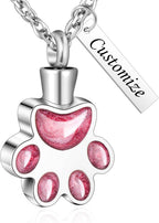 abooxiu Paw Print Urn Necklace for Ashes Cremation Necklace for Pet Ashes Stainless Steel Ash Necklace Memorial Ash Holder - Image 12