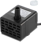 Alizzy small submersible water pump front view showcasing compact black design.