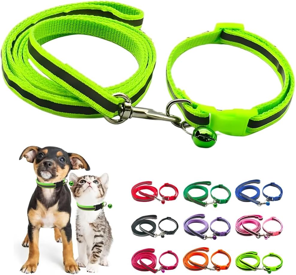 Orange Cat Collar and Leash Set, Reflective Puppy Collar and Leash Adjustable Quick Release Dog Collars for Small Dogs with Bell for Tiny Little XXS XS Extra Small Breed Pets Kittens Girls Boys - Image 9