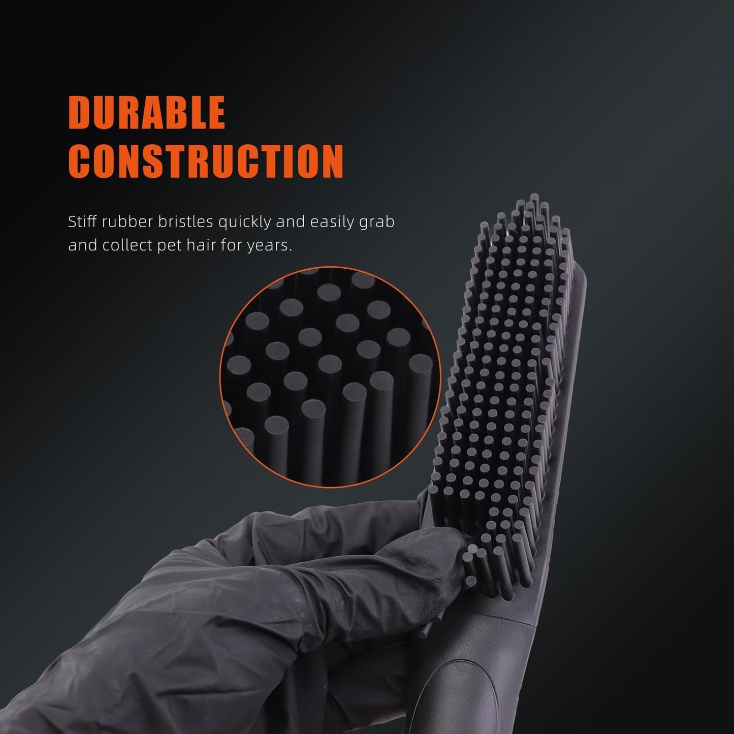 SPTA Pet Hair Removal Brush ergonomic handle close up