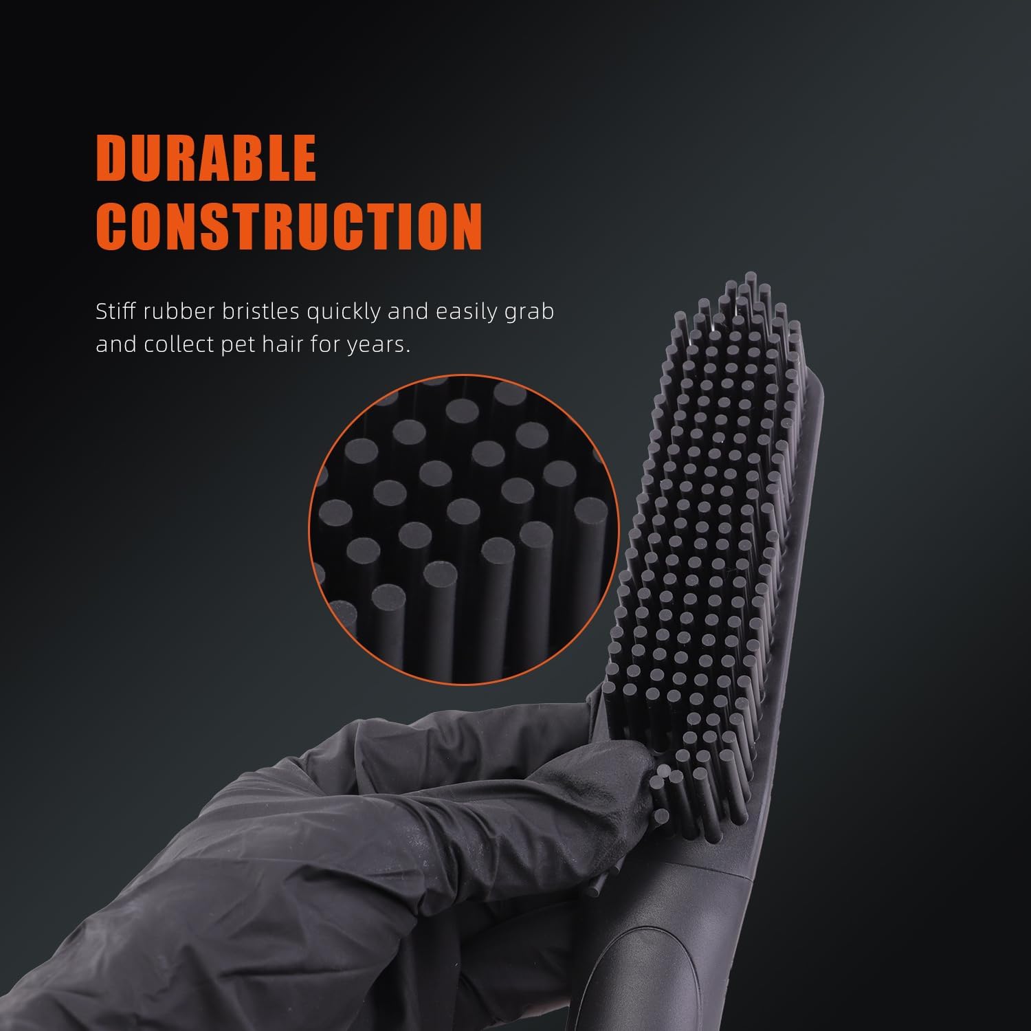 SPTA Pet Hair Removal Brush ergonomic handle close up