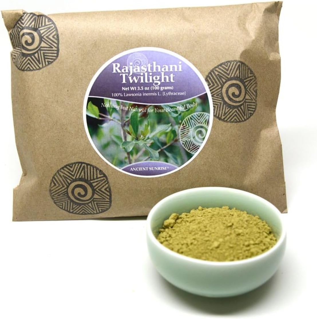 Ancient Sunrise Rajasthani Twilight Henna front view pack for organic red hair dye