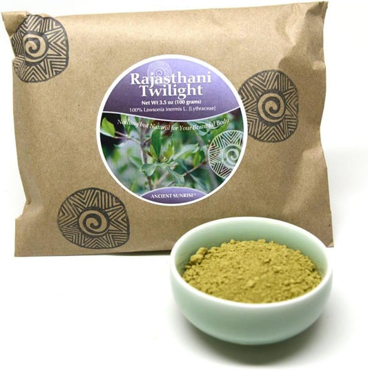 Ancient Sunrise Rajasthani Twilight Henna front view pack for organic red hair dye