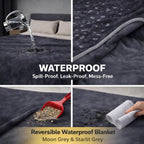 Bedding Aid liquid proof furniture protector blanket being loaded into a washing machine.