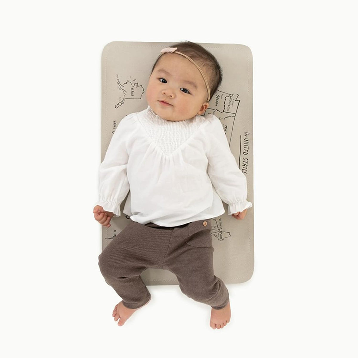 Gathre micro baby changing mat front view foldable vegan leather pad