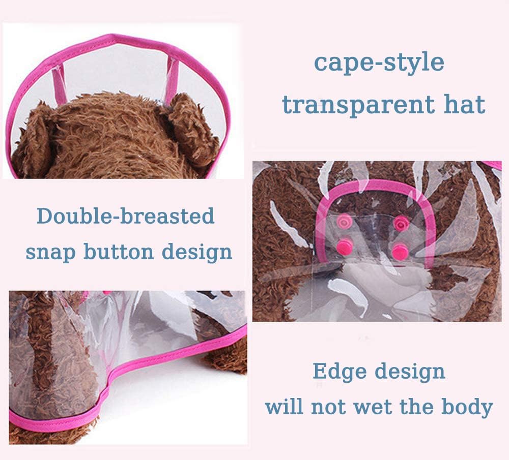Packable pink pet raincoat folded into its compact travel pouch