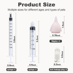 Food grade silicone pet nipples for orphaned animal care.