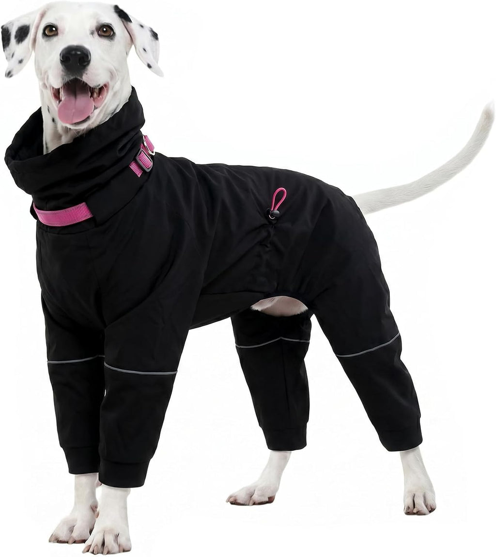 Kouser Waterproof Dog Raincoat with Reflective Stripes, Adjustable Dog Rain Jacket with Leash D-Ring, Lightweight Full-Body Coverage Hooded Poncho Rain Coat for Small Medium Large Dogs, Pink XL - Image 10