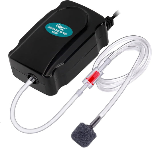 Hygger Mini Aquarium Air Pump Kit front view showing compact design