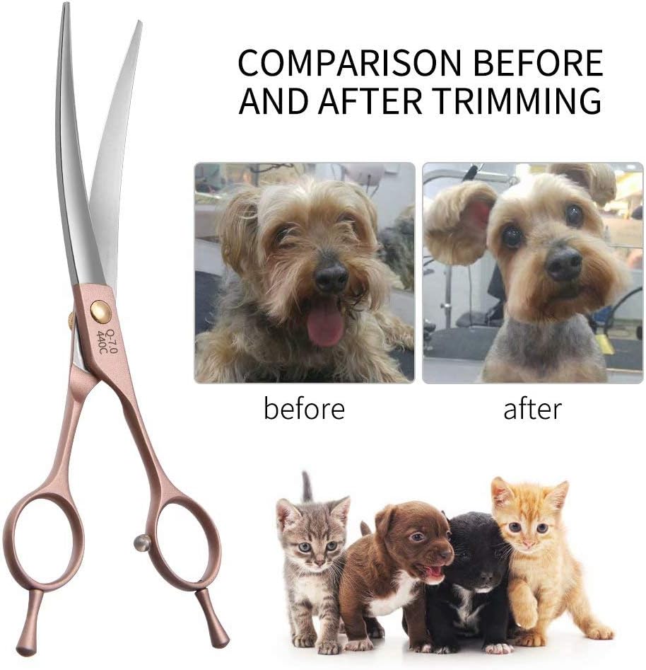 Fenice Peak 7 inch pet shears with jewel encrusted tension screw
