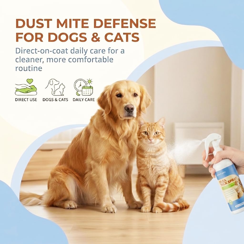 Dylan's Cabin Flea and Tick Spray no-rinse fine mist pet coat treatment
