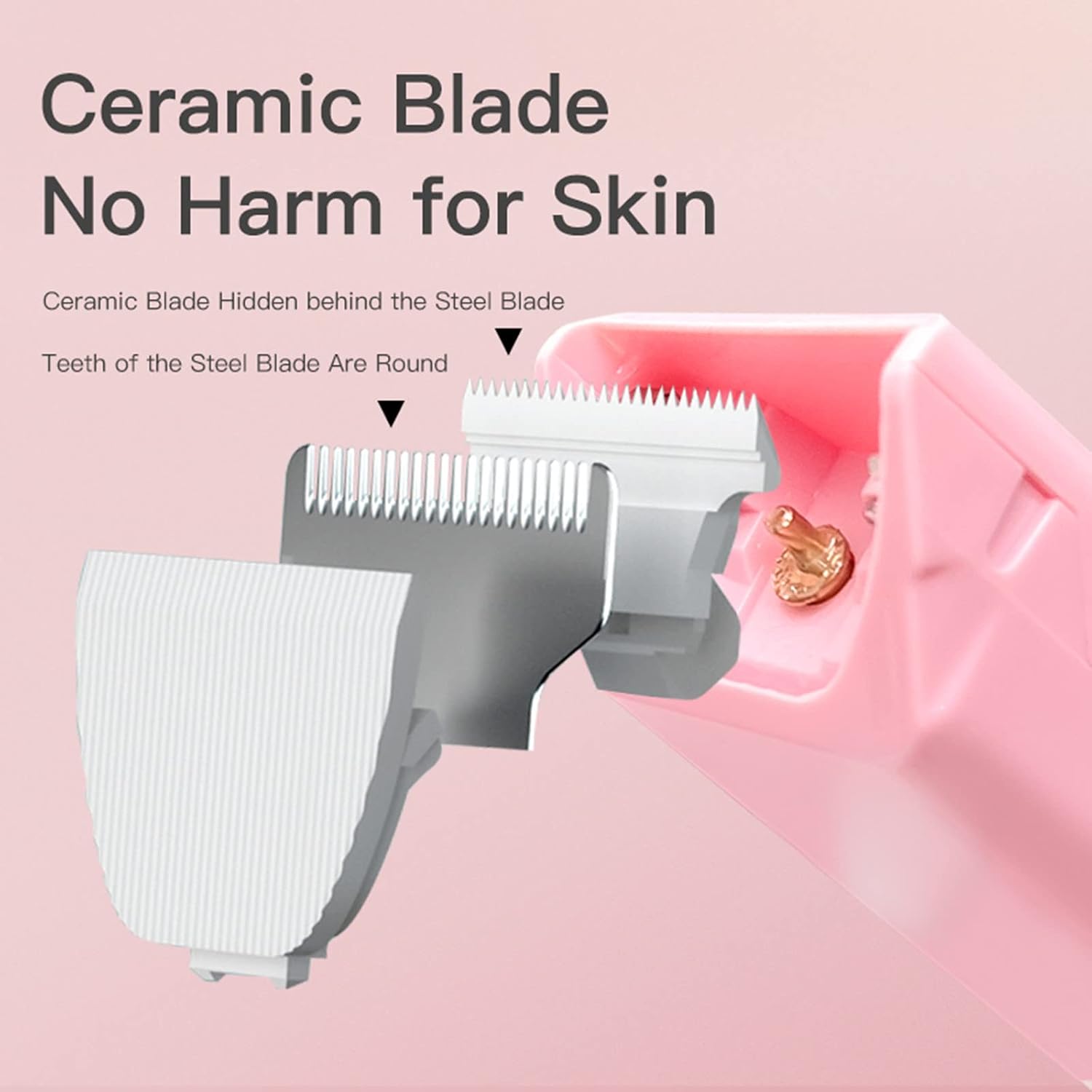 Six pack of standard size detachable white ceramic blades for dog grooming