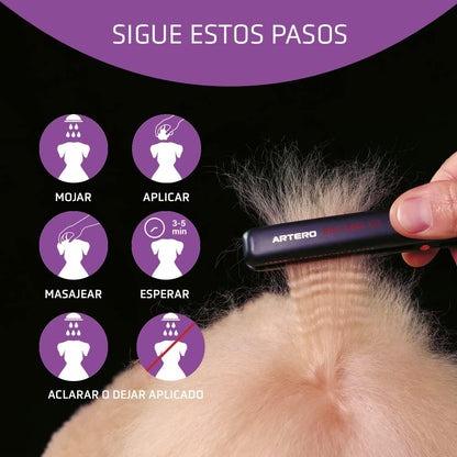 Artero Keratin Vital pet conditioner showing back label instructions and ingredients