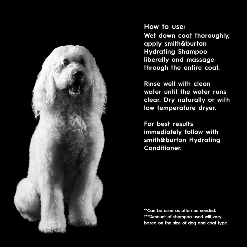 Smith and Burton premium natural dog shampoo and conditioner bottles for pet care