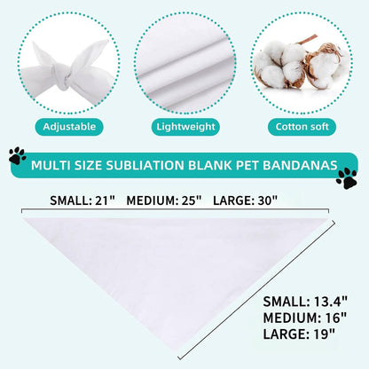 Gofshy solid white triangle pet scarf flat layout for sublimation