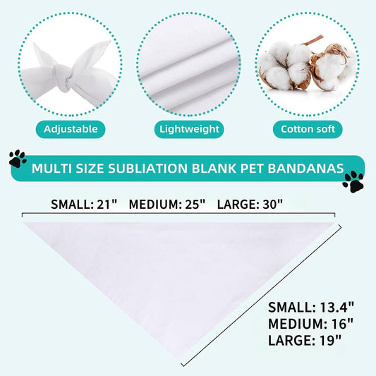 Gofshy solid white triangle pet scarf flat layout for sublimation