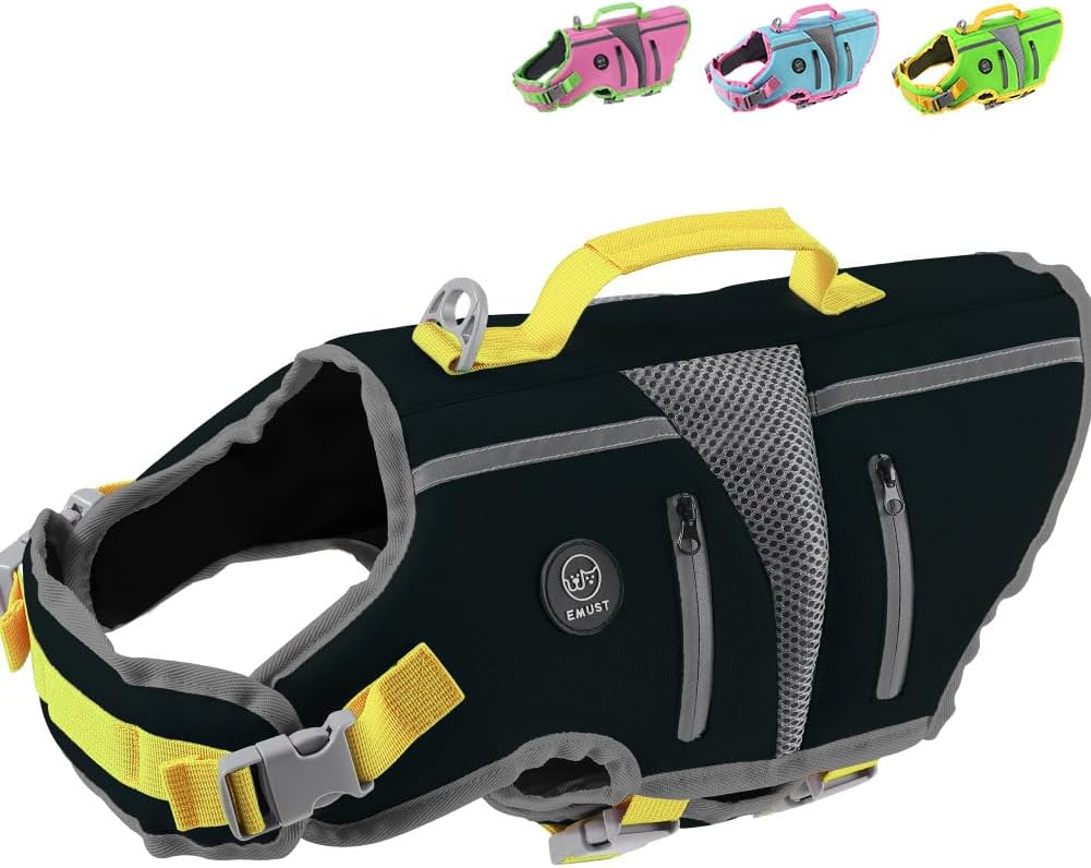 EMUST Dog Life Vest for Swimming, Reflective Large Dog Life Jacket with Two Rescue Handle, High Buoyancy Pet Floating Vest for Medium Large Dogs, Blue, XXL - Image 12